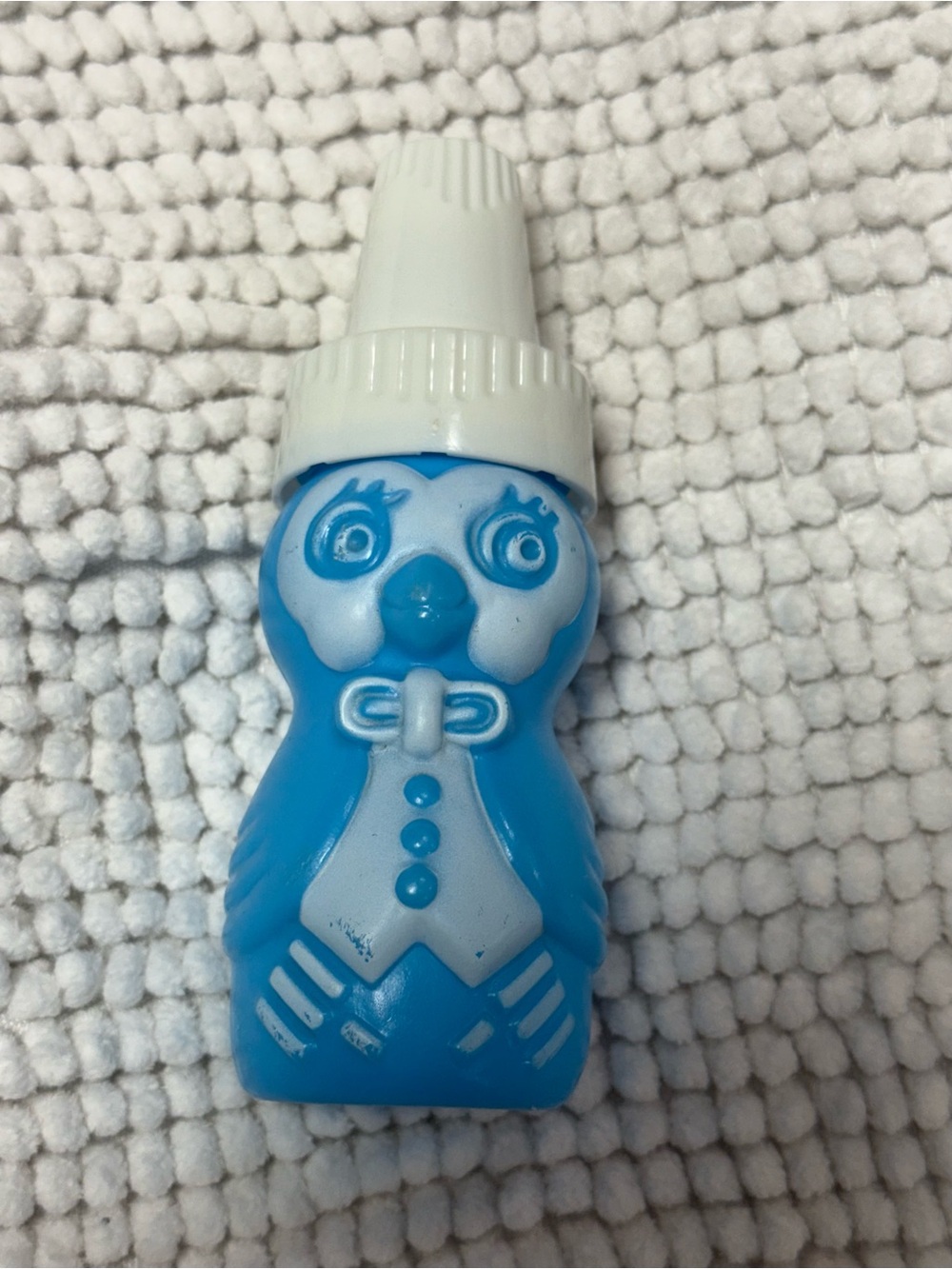 Vintage Gerber Baby Bottle Owl Bottle Blue Plastic Nursery Decor No Nipple 4oz